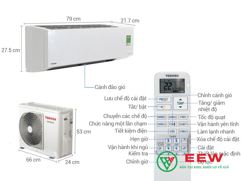 Điều hòa Toshiba 2 chiều 9.000BTU inverter RAS-H10S3KV Điều hòa Toshiba 2 chiều 9.000BTU inverter RAS-H10S3KV