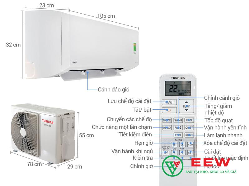 Điều hòa Toshiba 2 chiều 18.000BTU inverter RAS-H18S3KV Điều hòa Toshiba 2 chiều 18.000BTU inverter RAS-H18S3KV