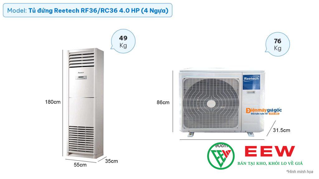 Điều hòa tủ đứng Reetech 36000BTU 1 chiều RF36/RC36 3 pha Điều hòa tủ đứng Reetech 36000BTU 1 chiều RF36/RC36 3 pha