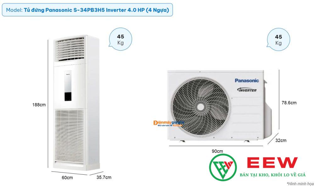 Điều hòa tủ đứng Panasonic 34000BTU inverter S-34PB3H5 Điều hòa tủ đứng Panasonic 34000BTU inverter S-34PB3H5