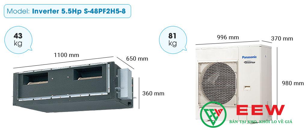 Điều hòa nối ống gió Panasonic 48.000BTU Inverter S-48PF2H5-8 - công nghệ Inverter tiết kiệm điện tối ưu Điều hòa nối ống gió Panasonic 48.000BTU Inverter S-48PF2H5-8 - công nghệ Inverter tiết kiệm điện tối ưu