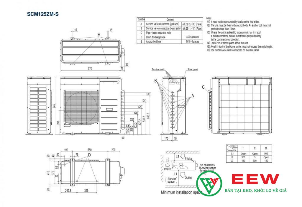 Điều hòa Multi Mitsubishi Heavy 2 chiều 42.000BTU SCM125ZM-S