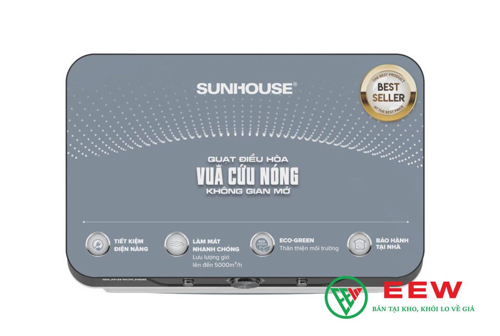 Quạt hơi nước SUNHOUSE SHD7789 60L - Bình chứa lớn, làm mát liên tục không lo gián đoạn