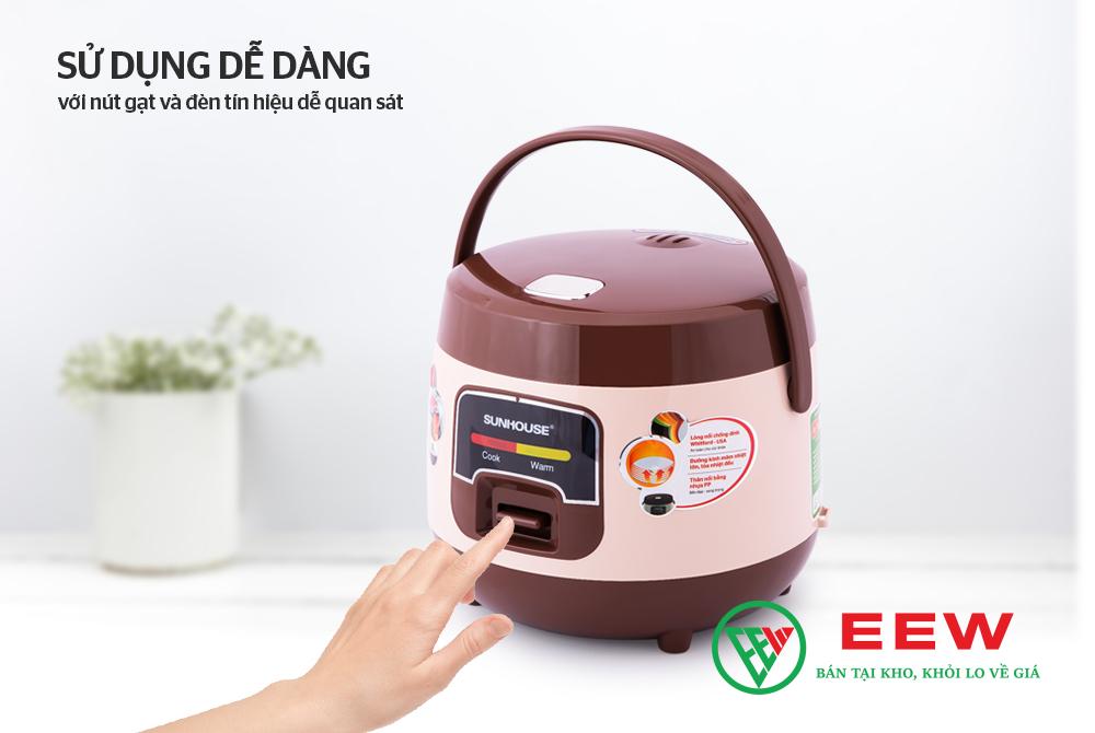 Nồi cơm điện Sunhouse 1 lít SHD8208C - Chất liệu chống dính bền bỉ, dễ vệ sinh Nồi cơm điện Sunhouse 1 lít SHD8208C - Chất liệu chống dính bền bỉ, dễ vệ sinh