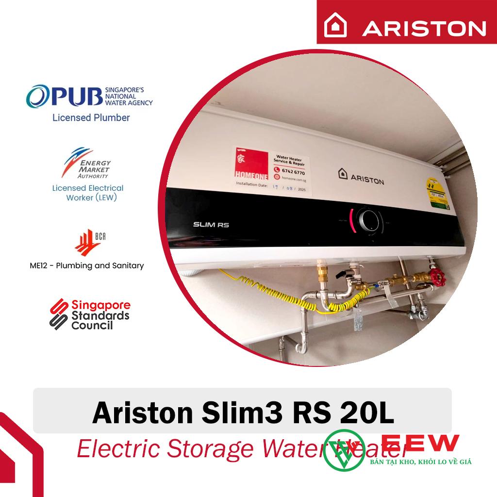 Máy nước nóng Ariston SLIM3 RS 20L ngang - công nghệ chống giật an toàn cho cả gia đình Máy nước nóng Ariston SLIM3 RS 20L ngang - công nghệ chống giật an toàn cho cả gia đình