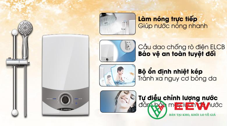 Ariston SM45E-VN 4500W: An toàn tuyệt đối với hệ thống chống giật, bảo vệ gia đình bạn.