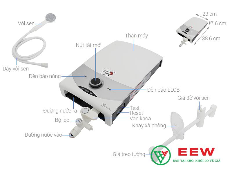 Máy nước nóng Ariston SM45E-VN: An toàn tuyệt đối với hệ thống chống giật 4 lớp