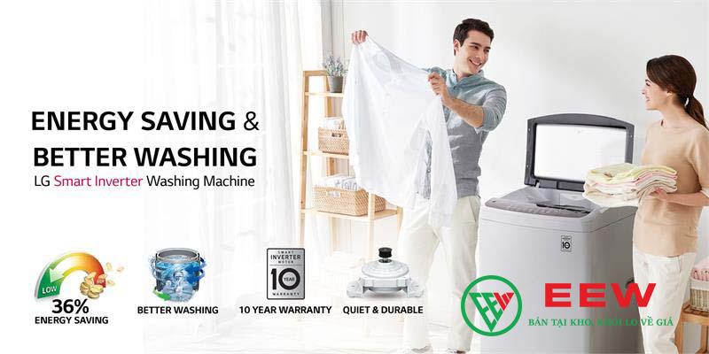 Máy giặt LG 8.5Kg cửa trên màu bạc T2185VS2M