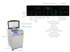 Máy giặt LG 9Kg cửa trên màu bạc T2309VS2M