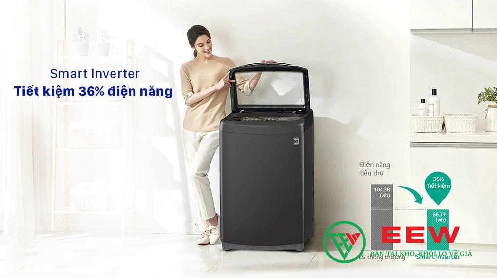 Máy giặt LG T2555VSAB màu đen: Chất liệu bền bỉ, chống gỉ sét cho tuổi thọ cao