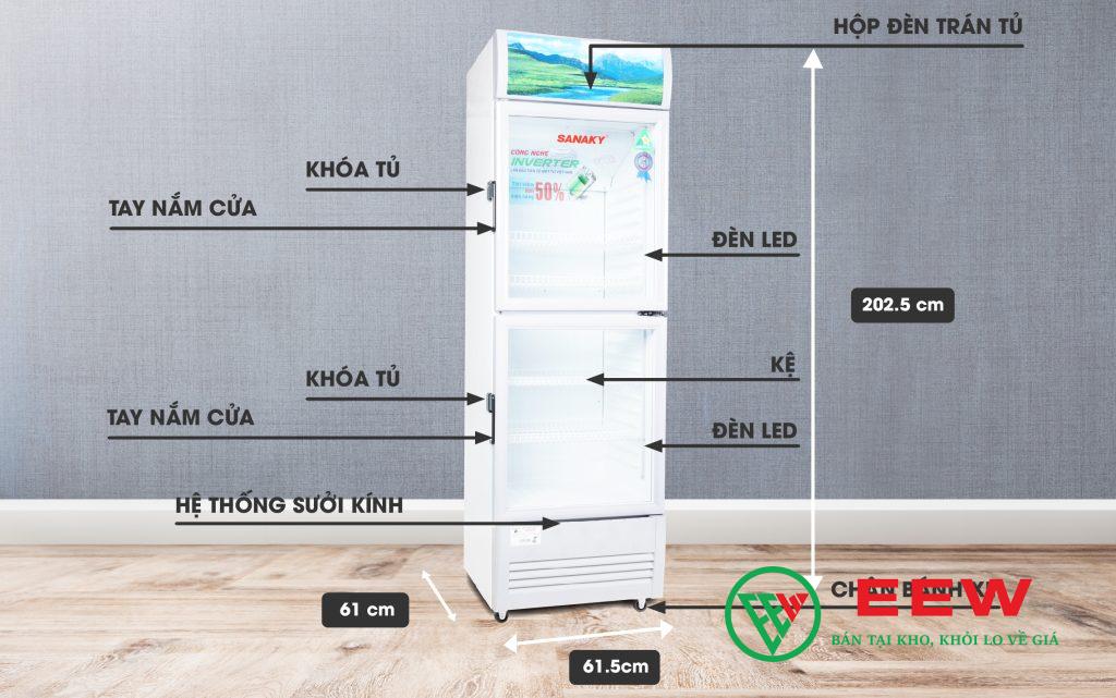 Tủ Mát Sanaky Inverter 340L VH-408W3L - tiết kiệm điện tối ưu, bảo quản thực phẩm tươi ngon