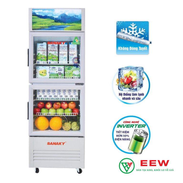 Tủ Mát Sanaky VH-408W3L dung tích 340L - thiết kế sang trọng, không gian lưu trữ rộng rãi