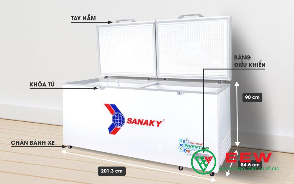 Tủ đông Sanaky VH-8699HY3 Inverter 761 lít - khóa an toàn, bảo vệ trẻ nhỏ, yên tâm sử dụng hàng ngày