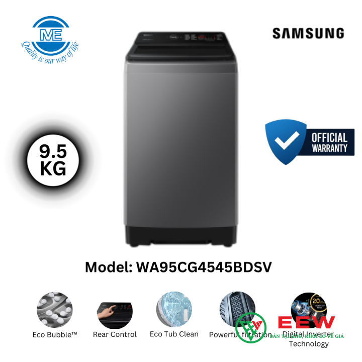 Máy giặt Samsung Inverter 9.5 kg - thiết kế hiện đại, vận hành mạnh mẽ và siêu tiết kiệm