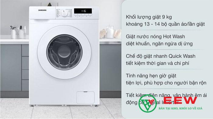 Máy giặt Samsung cửa ngang 9 kg - thiết kế sang trọng, vận hành êm ái không tiếng ồn