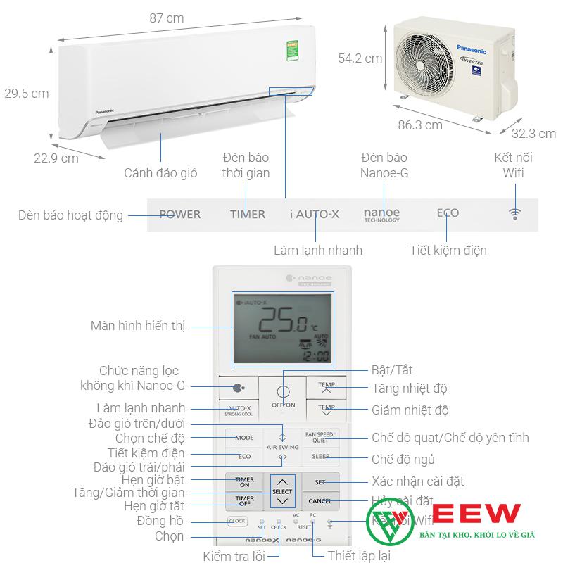 Điều hòa Panasonic inverter 1 chiều 12.000BTU XU12ZKH-8 Điều hòa Panasonic inverter 1 chiều 12.000BTU XU12ZKH-8