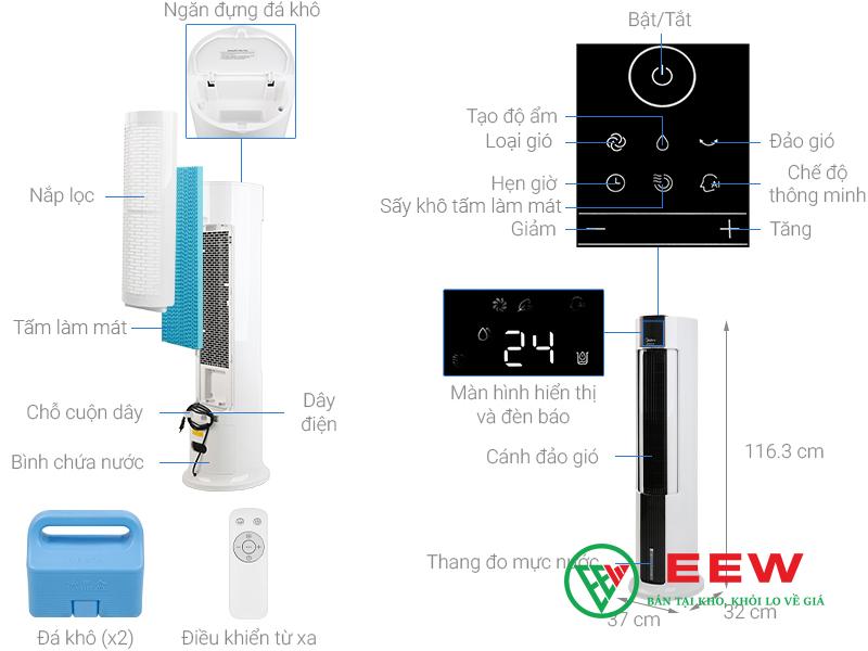 Máy quạt hơi nước Midea AC120-18AR: điều khiển từ xa tiện lợi, trải nghiệm thông minh Máy quạt hơi nước Midea AC120-18AR: điều khiển từ xa tiện lợi, trải nghiệm thông minh