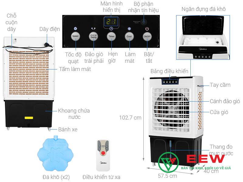 Máy quạt hơi nước Midea AC375-19CRH: công nghệ hơi nước, không khí trong lành tự nhiên
