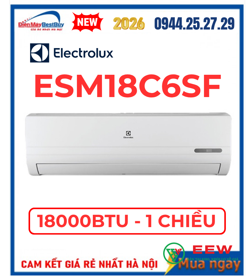 Điều Hoà Electrolux 18000BTU 1 Chiều ESM18C6SF Điều Hoà Electrolux 18000BTU 1 Chiều ESM18C6SF