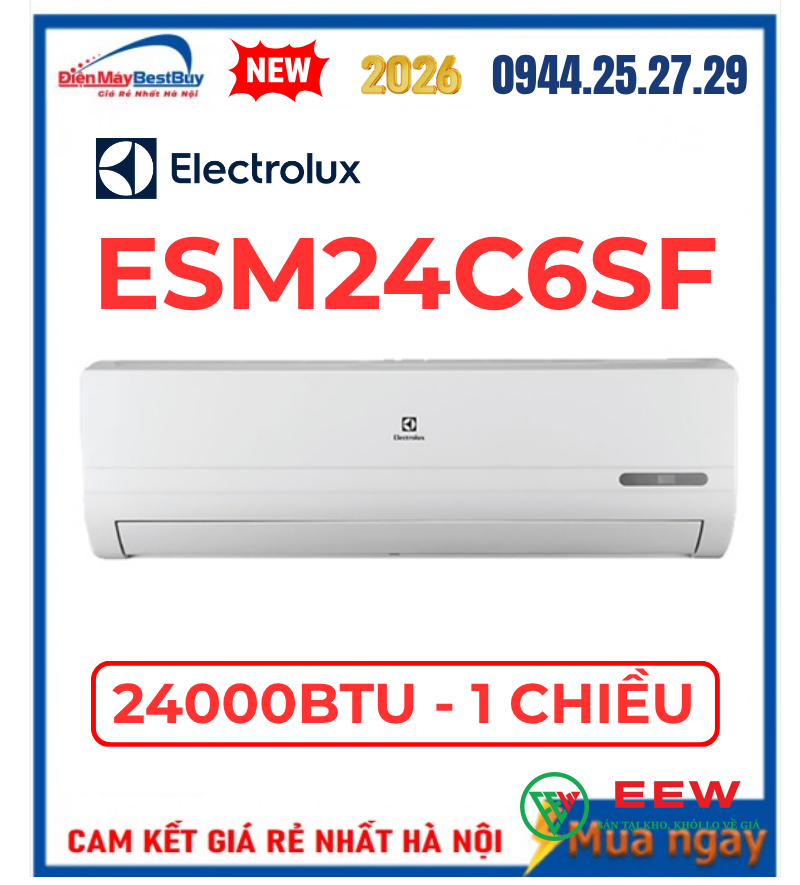 Điều Hoà Electrolux 24000BTU 1 chiều - Công nghệ Inverter hiện đại, giảm 50% chi phí điện năng