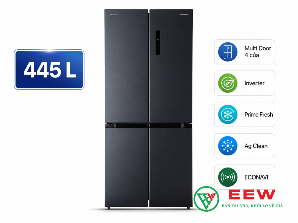 Tủ lạnh Panasonic Inverter 445 Lít 4 cửa NR-XZ520CWKV